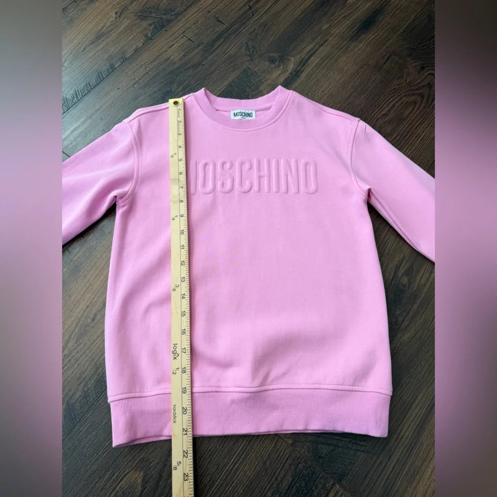 MOSCHINO Teen Logo Crewneck Sweatshirt Pink Size 12